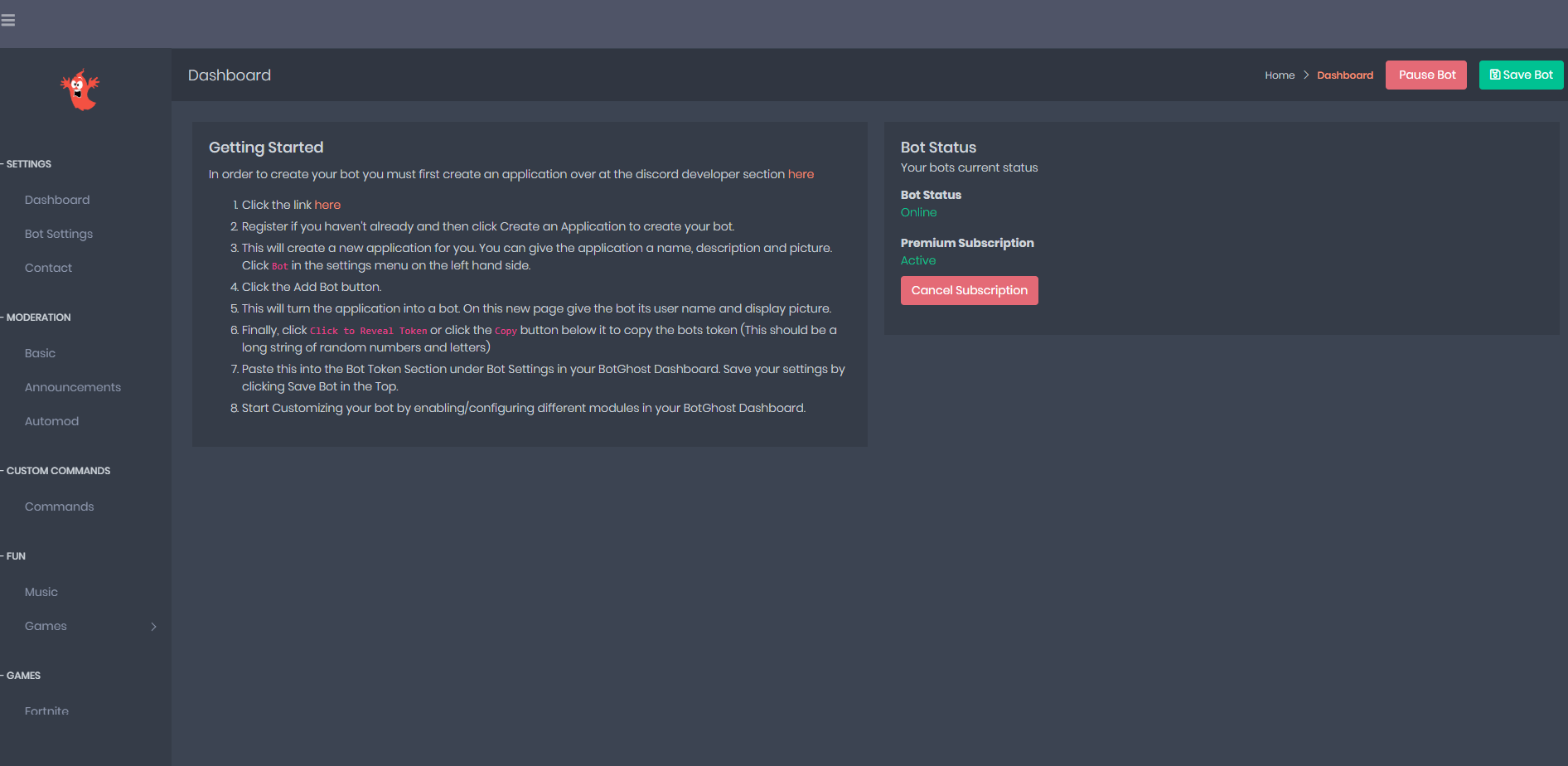 Free Discord Bot Maker And Hosting BotGhost